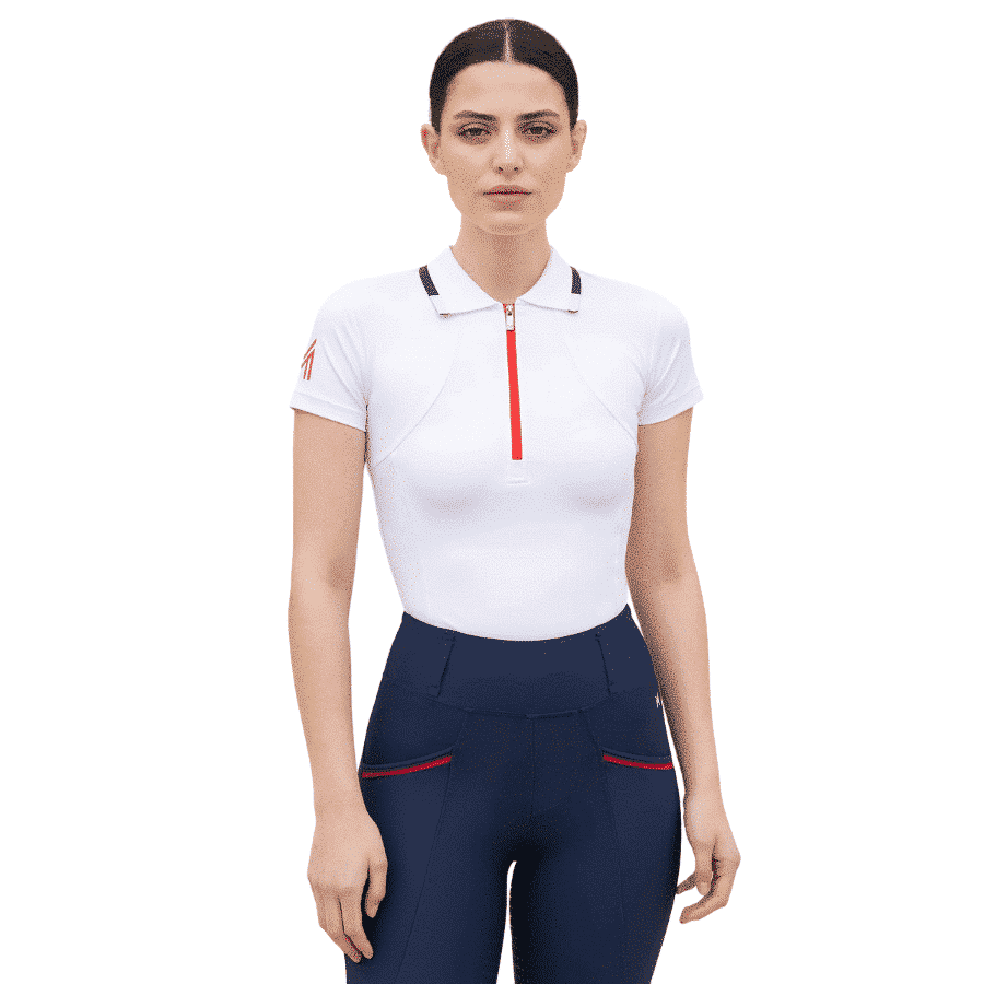 Maximilian Equestrian Concept Short Sleeve Polo Shirt — Performance Riding Tee by Maximilian Equestrian at  Try a Bit