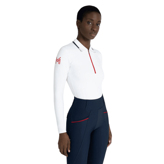 Maximilian Equestrian Concept Long Sleeve Polo Shirt (White) by Maximilian Equestrian at  Try a Bit