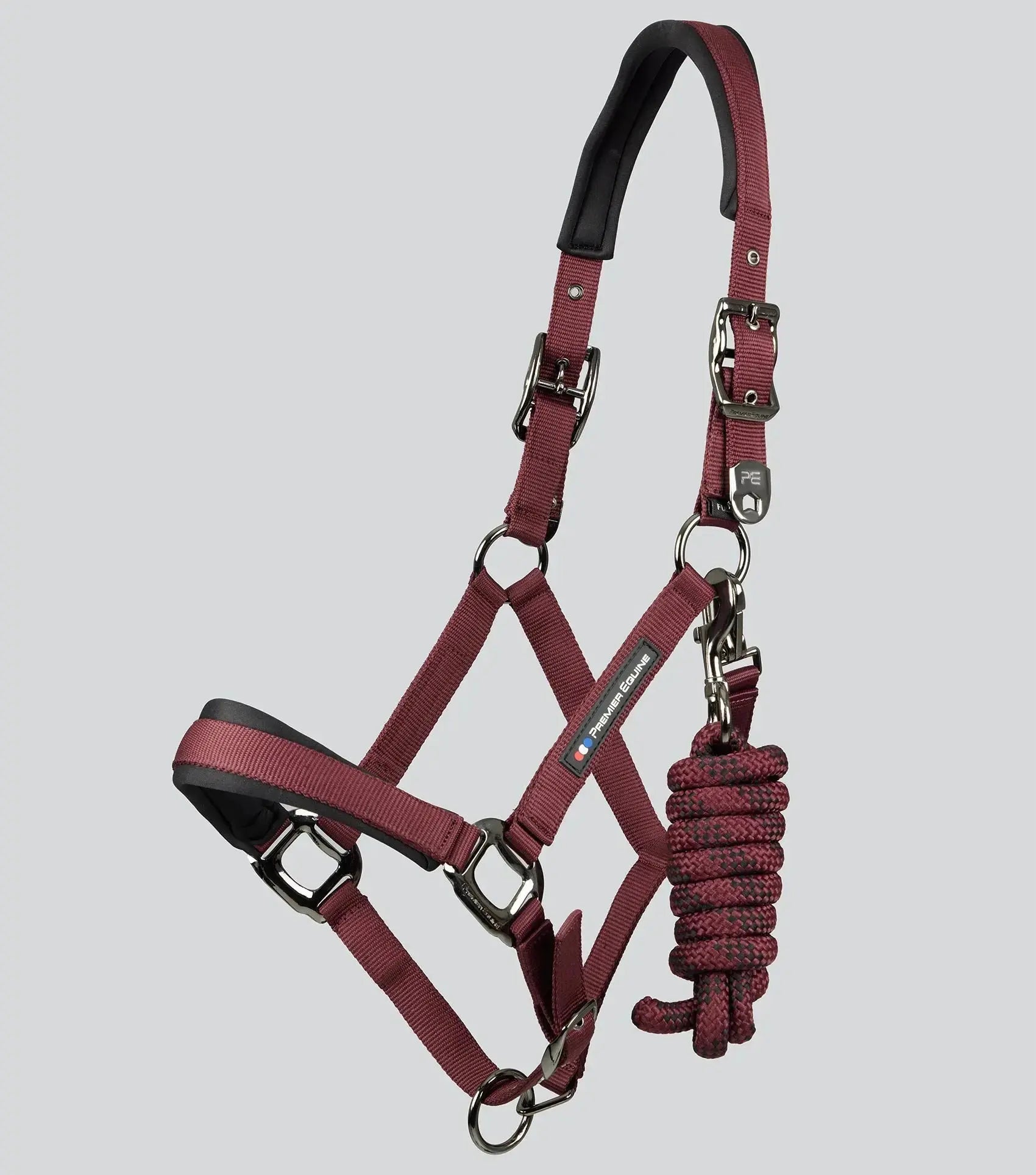 Corda Padded Head Collar with Lead Rope Brown by Premier Equine Int. at  Try A Bit