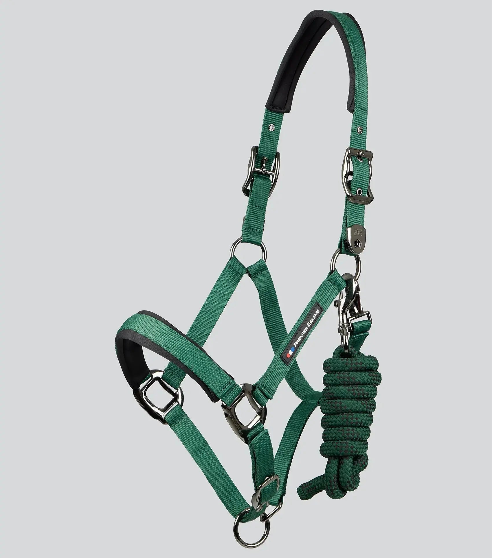 Corda Padded Head Collar with Lead Rope Brown by Premier Equine Int. at  Try A Bit