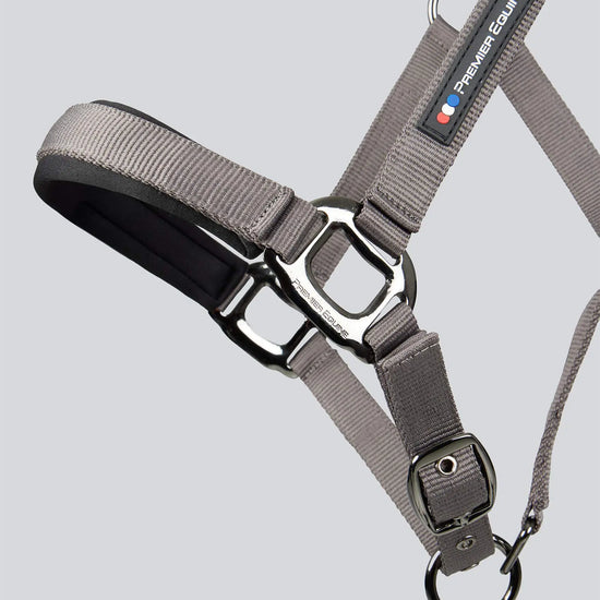 Corda Padded Head Collar with Lead Rope Grey