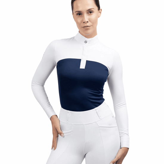 Maximilian Equestrian Era Long Sleeve Show Shirt Navy by Maximilian Equestrian at  Try a Bit