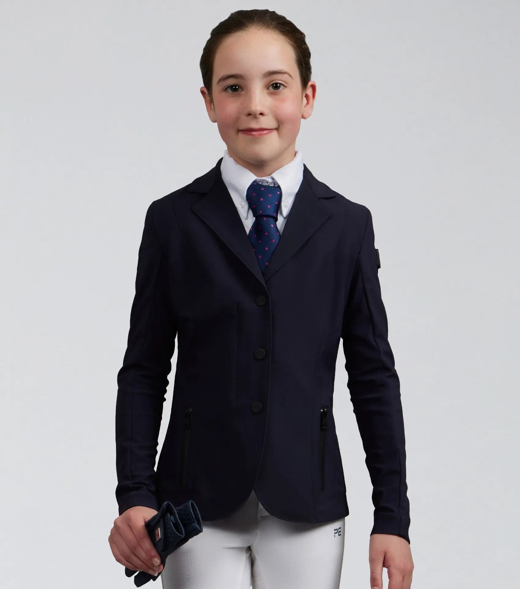 Evinco Girls Competition Jacket French Navy by Premier Equine Int. at  Try A Bit