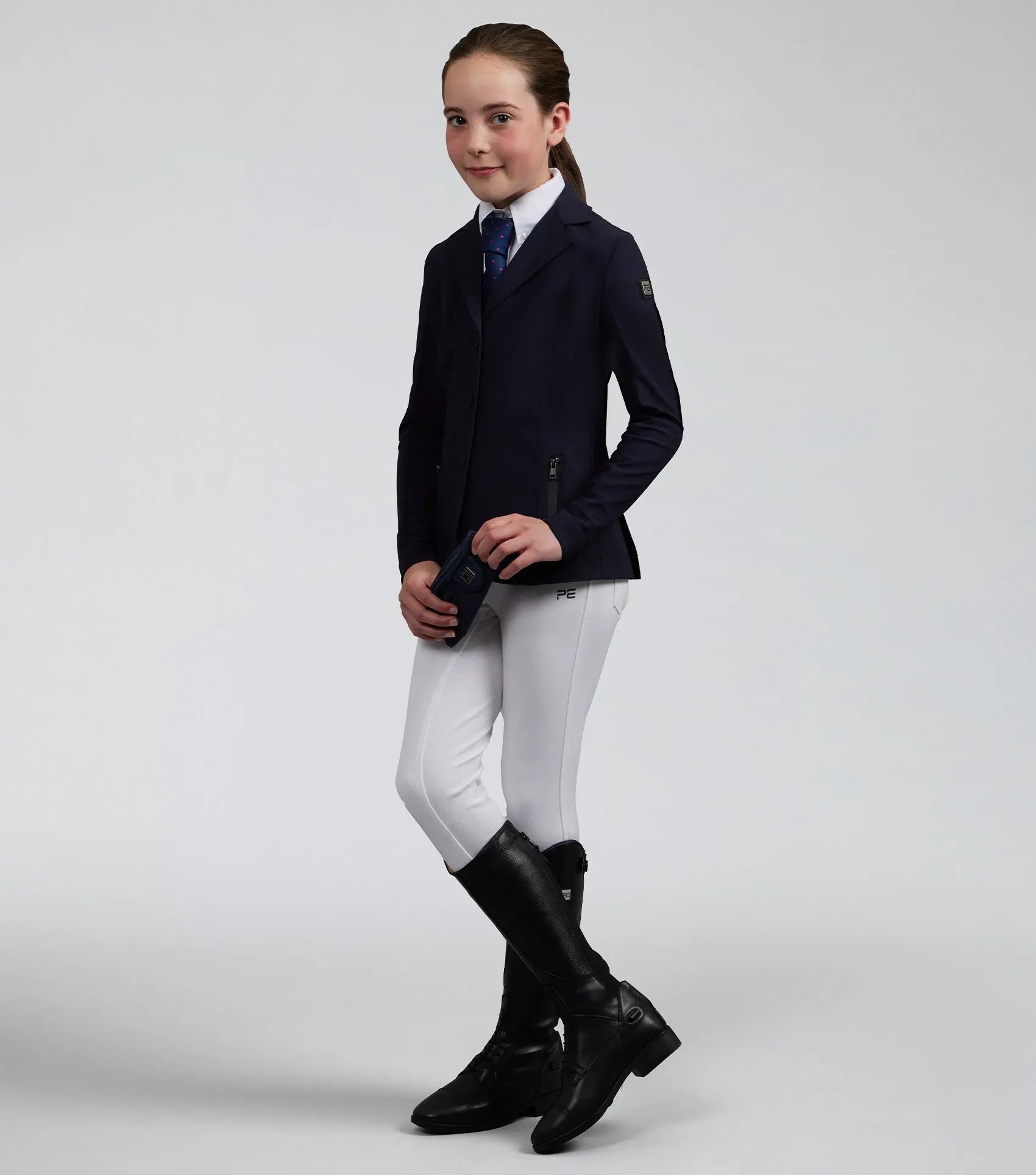 Evinco Girls Competition Jacket French Navy by Premier Equine Int. at  Try A Bit