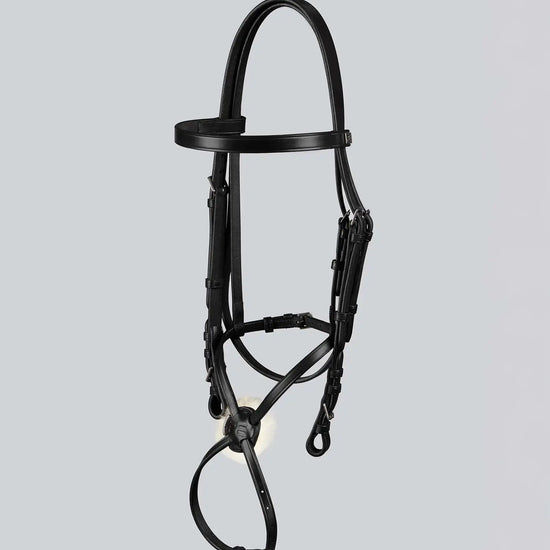 Exercise/Racing Bridle with Grackle Noseband Dark Havana by Premier Equine Int. Ltd. at  Try A Bit