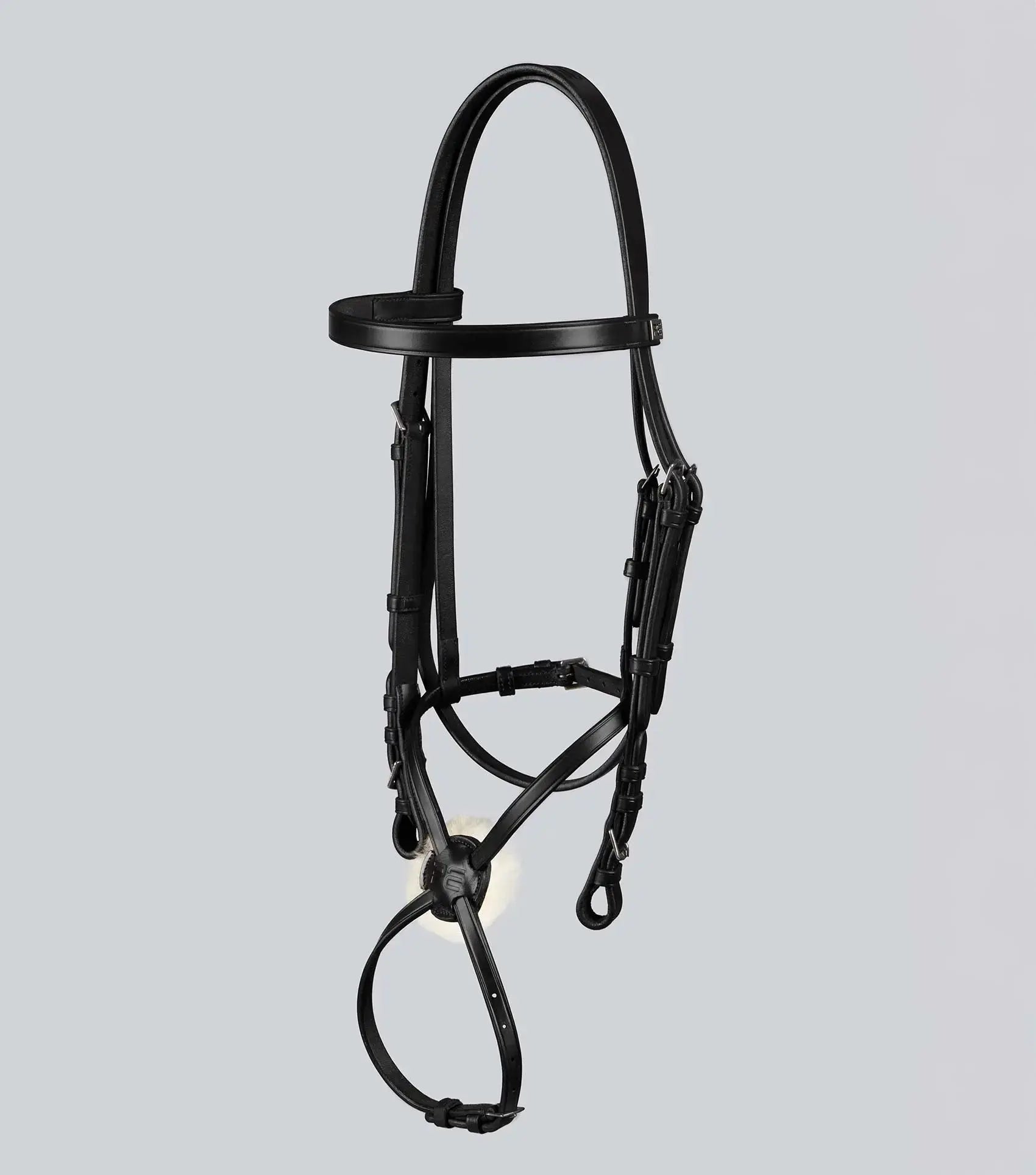 Exercise/Racing Bridle with Grackle Noseband Dark Havana by Premier Equine Int. Ltd. at  Try A Bit