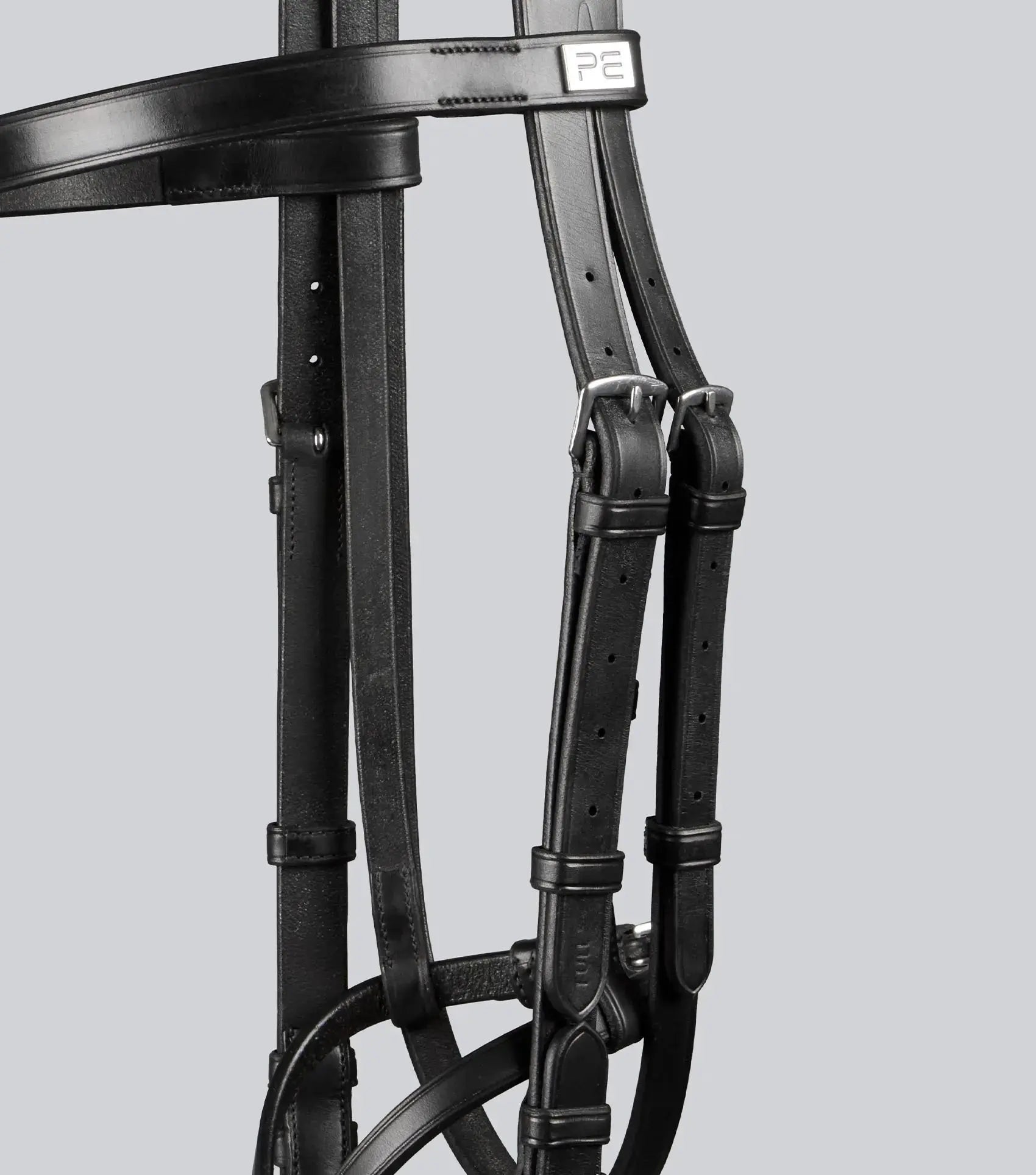 Exercise/Racing Bridle with Grackle Noseband Dark Havana by Premier Equine Int. Ltd. at  Try A Bit