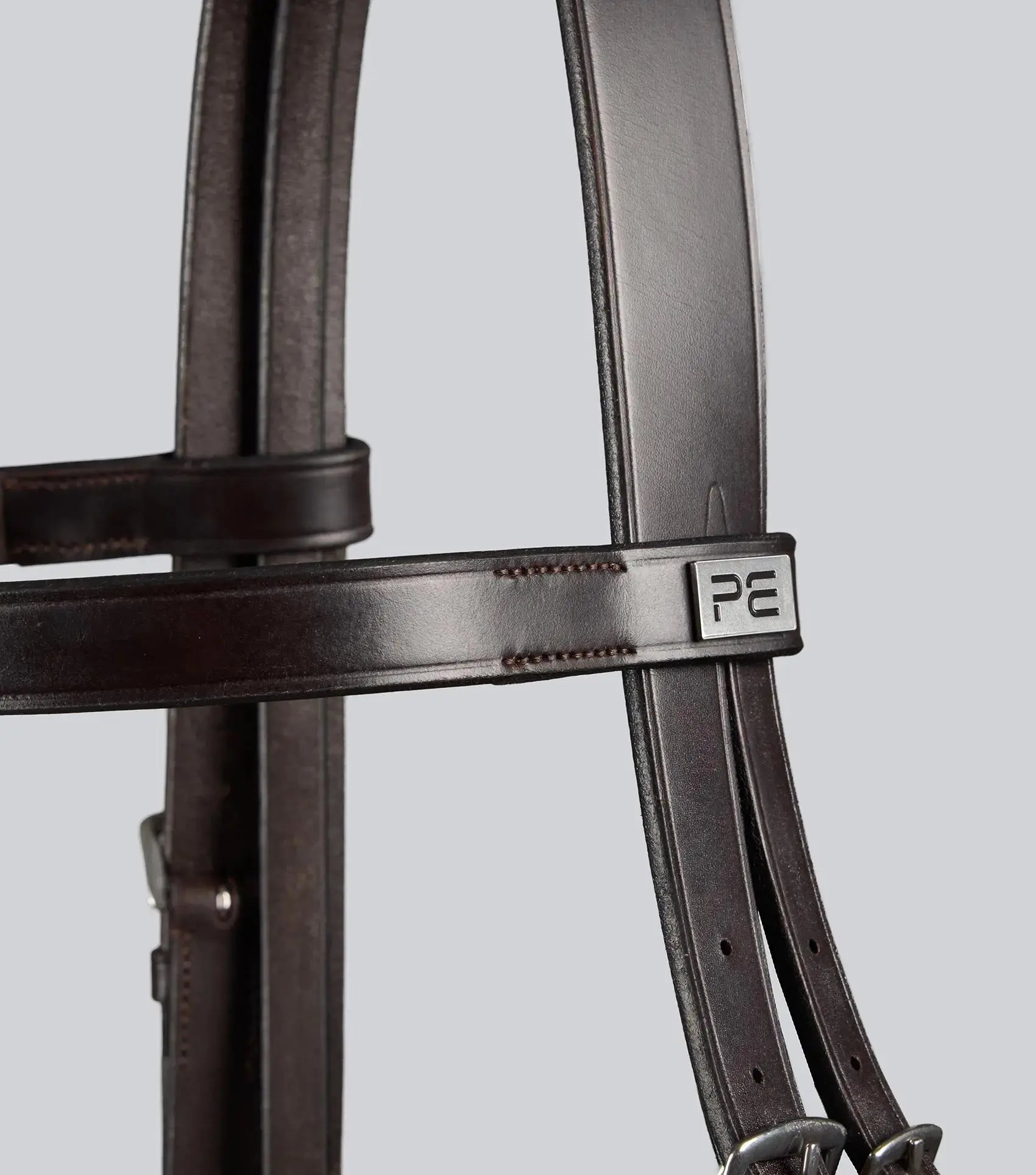 Exercise/Racing Bridle with Grackle Noseband Dark Havana by Premier Equine Int. Ltd. at  Try A Bit