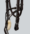 Exercise/Racing Bridle with Grackle Noseband Dark Havana by Premier Equine Int. Ltd. at  Try A Bit