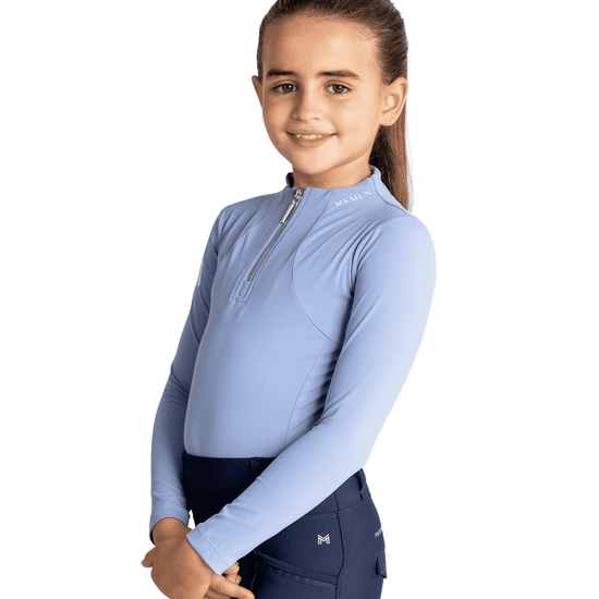 Maximilian Equestrian YR Long Sleeve Base Layer (Iris Blue) by Maximilian Equestrian at  Try a Bit