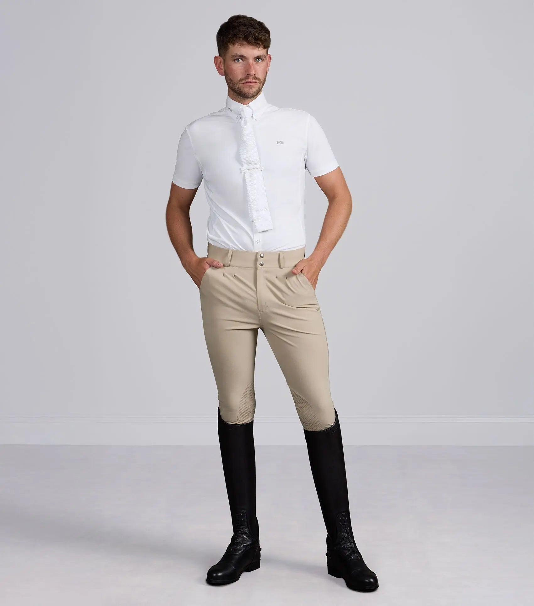 Ludis Men's Gel Knee Riding Breeches Beige by Premier Equine Int. Ltd. at  Try A Bit