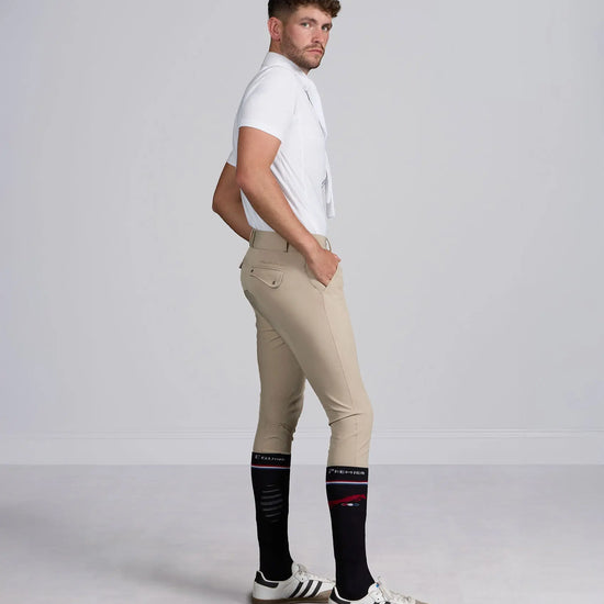 Ludis Men's Gel Knee Riding Breeches Beige by Premier Equine Int. Ltd. at  Try A Bit