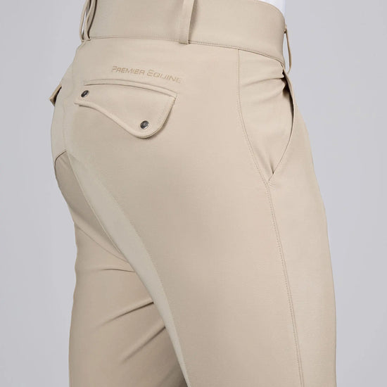 Ludis Men's Gel Knee Riding Breeches Beige by Premier Equine Int. Ltd. at  Try A Bit