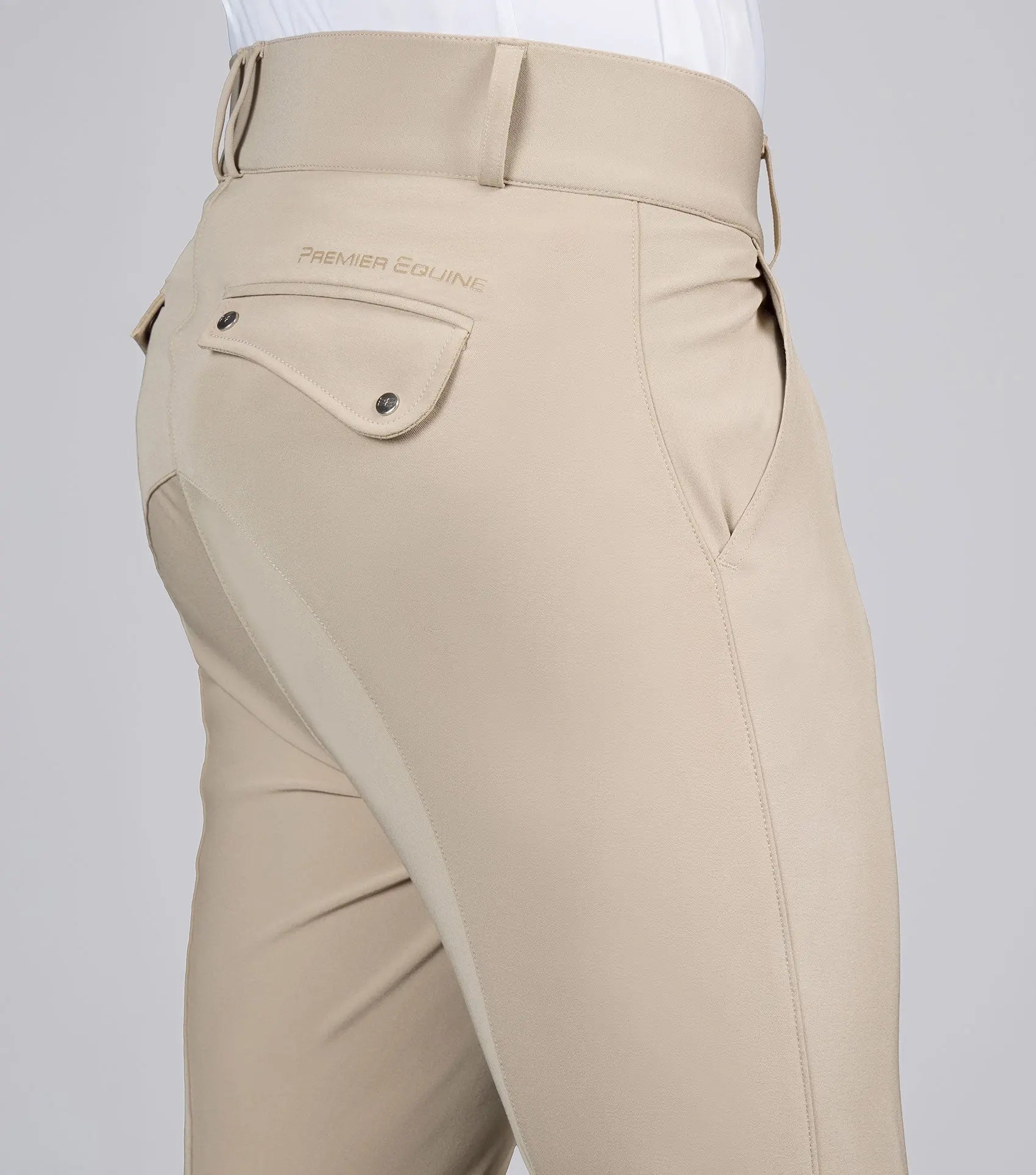 Ludis Men's Gel Knee Riding Breeches Beige by Premier Equine Int. Ltd. at  Try A Bit