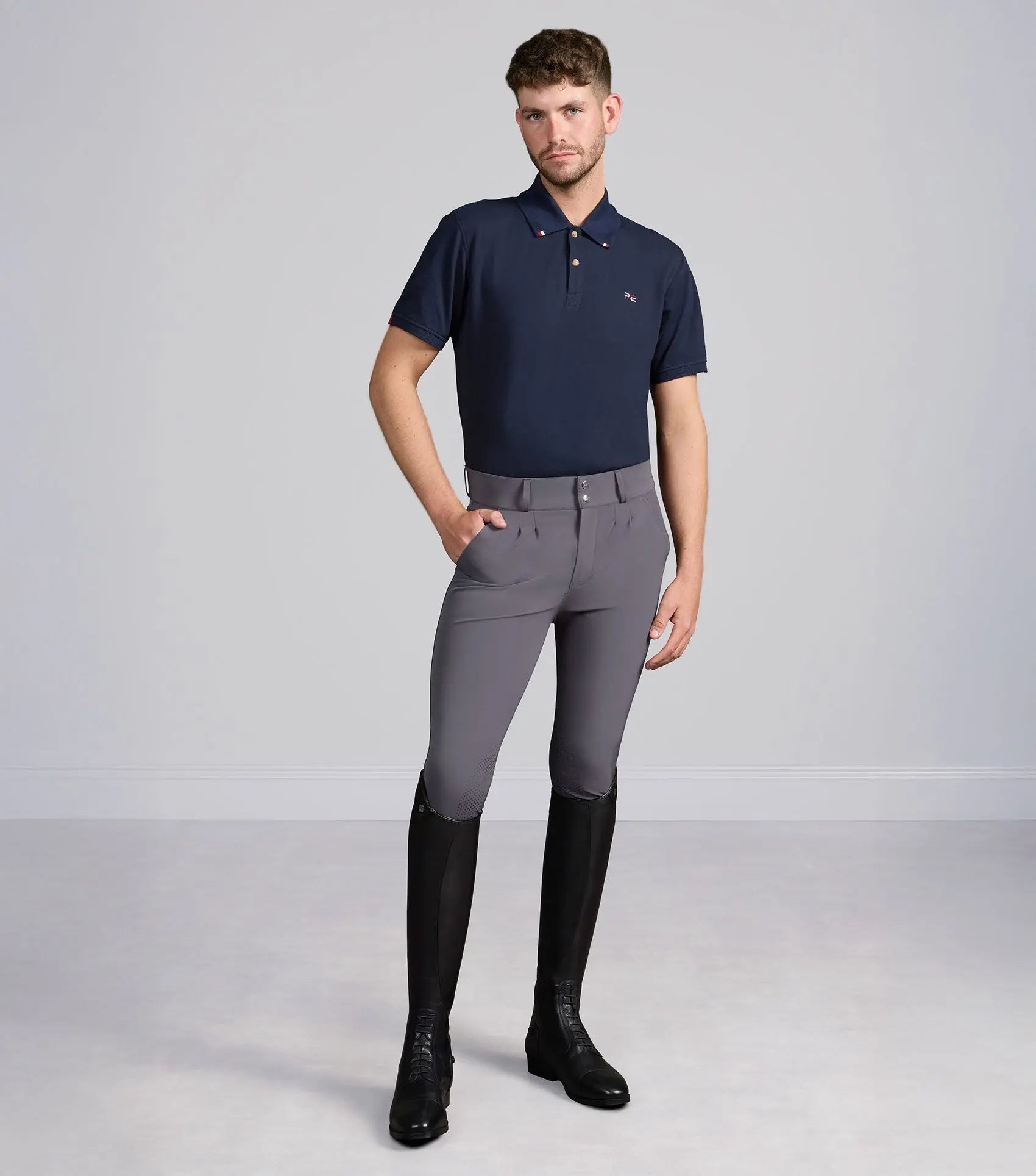 Ludis Men's Gel Knee Riding Breeches Anthracite