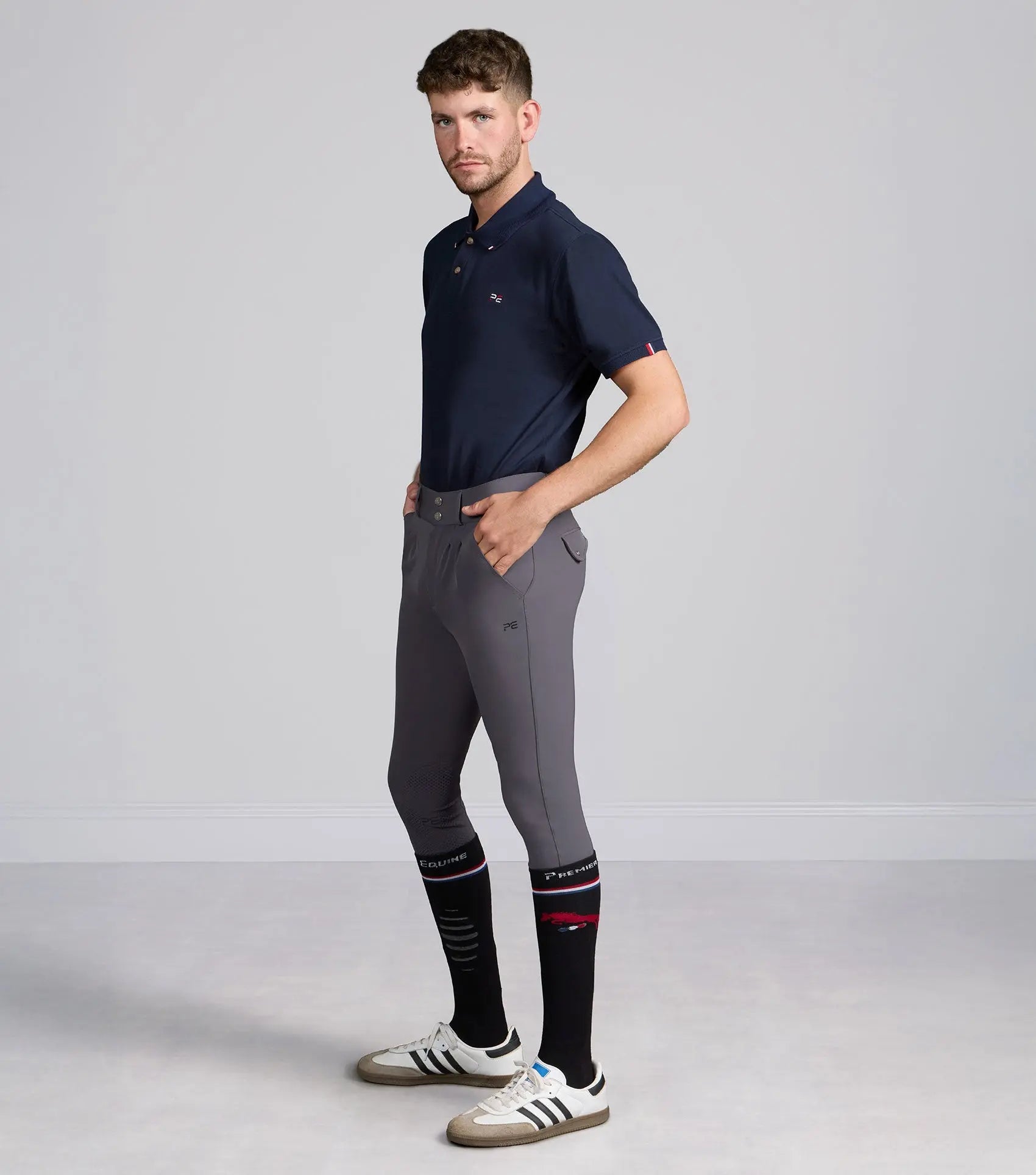 Ludis Men's Gel Knee Riding Breeches Anthracite