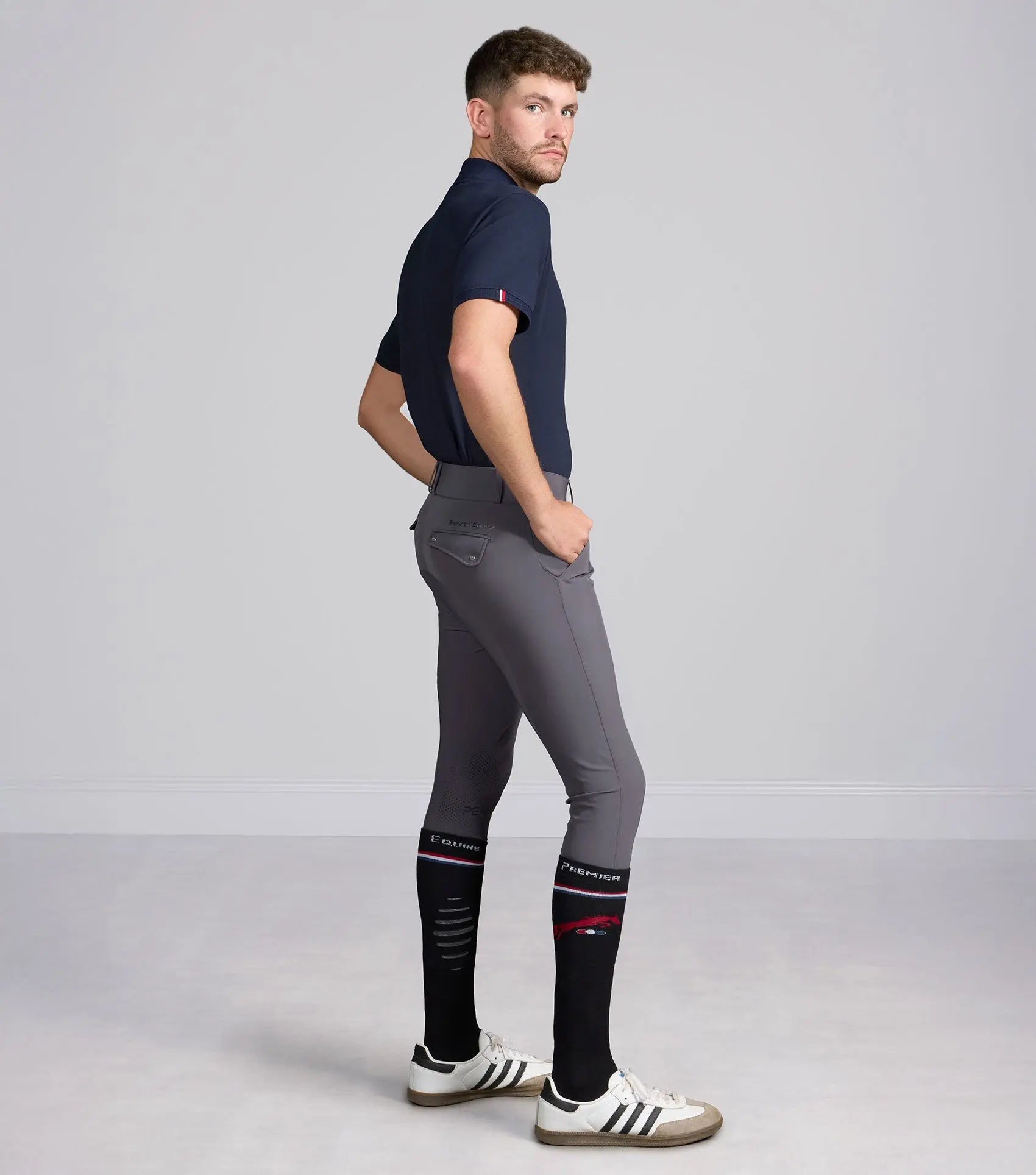 Ludis Men's Gel Knee Riding Breeches Anthracite