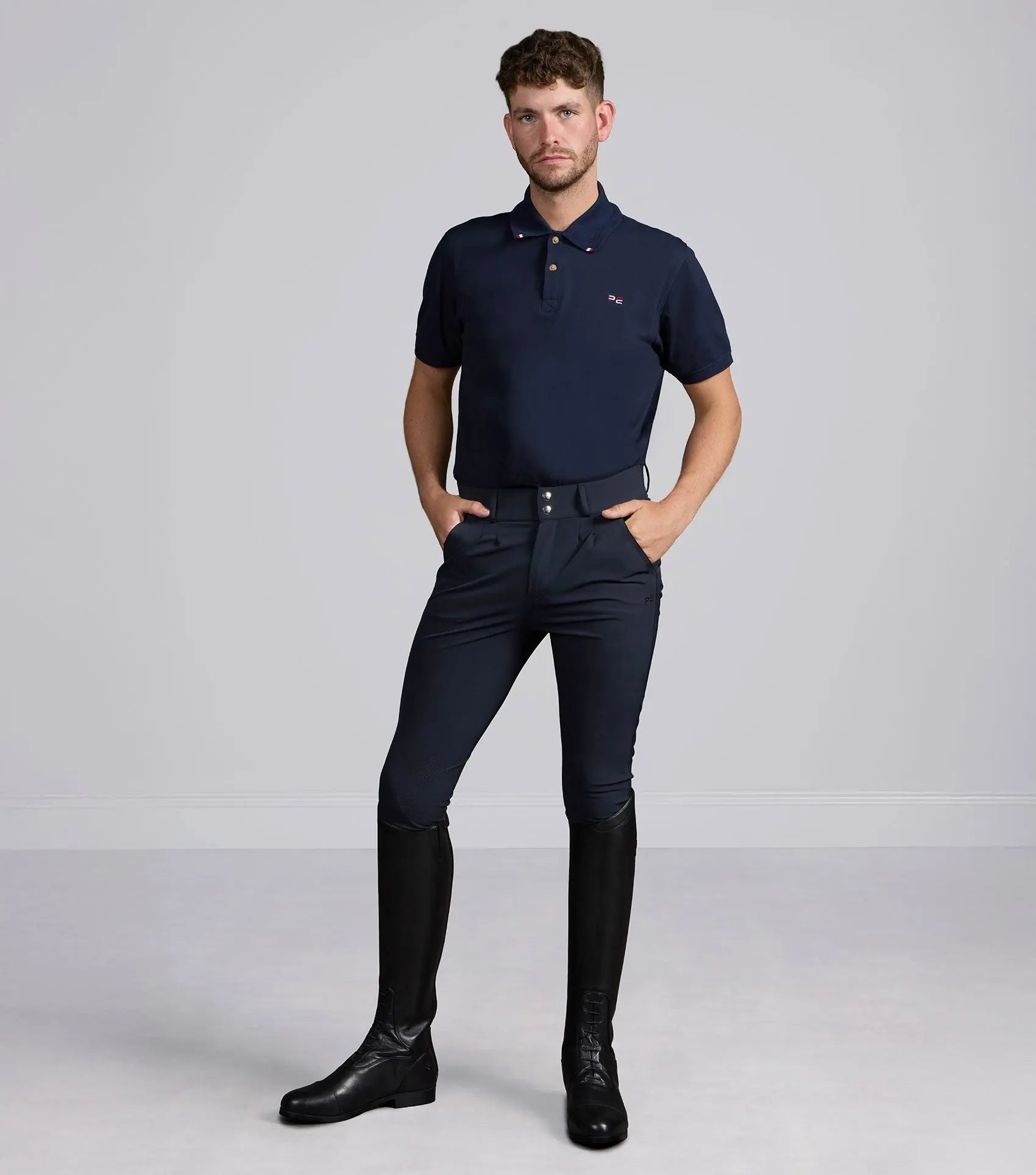 Ludis Men's Gel Knee Riding Breeches Navy by Premier Equine Int. Ltd. at  Try A Bit