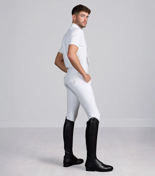 Ludis Men's Gel Knee Riding Breeches White by Premier Equine Int. Ltd. at  Try A Bit