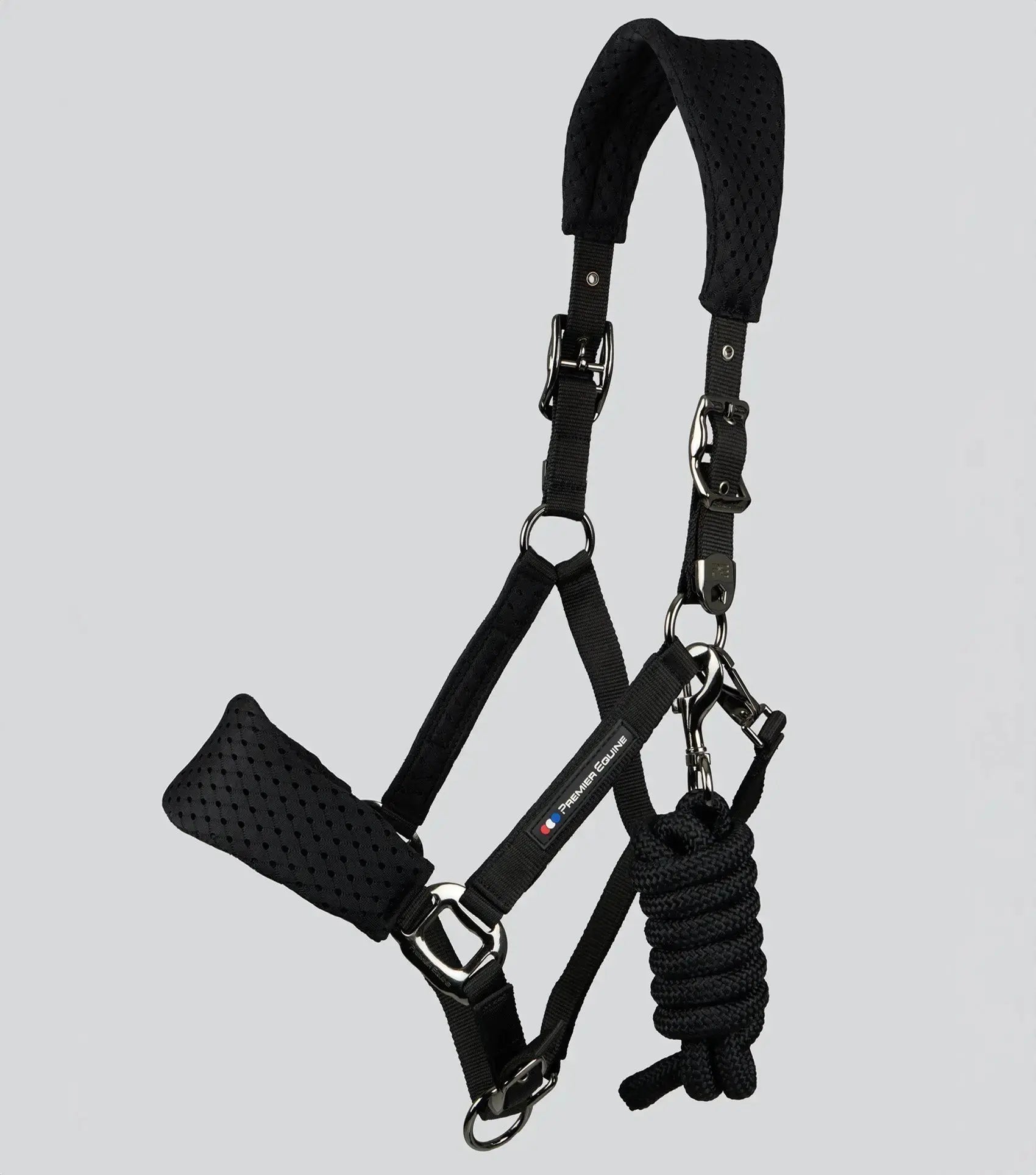 Necto 3D Mesh Head Collar with Lead Rope Grey by Premier Equine Int. at  Try A Bit