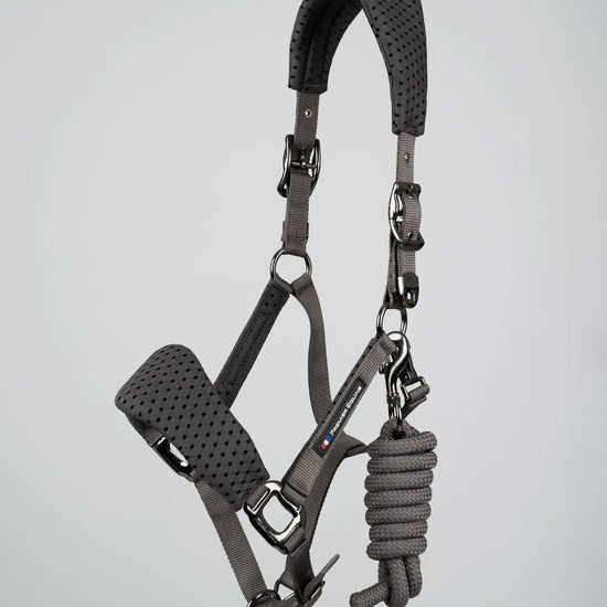 Necto 3D Mesh Head Collar with Lead Rope Grey by Premier Equine Int. at  Try A Bit