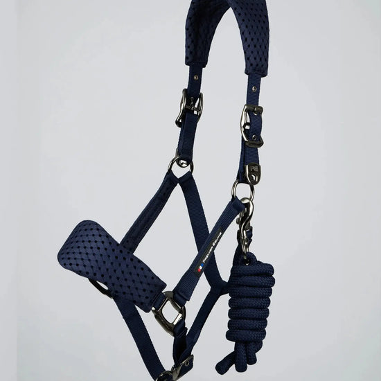 Necto 3D Mesh Head Collar with Lead Rope Grey by Premier Equine Int. at  Try A Bit