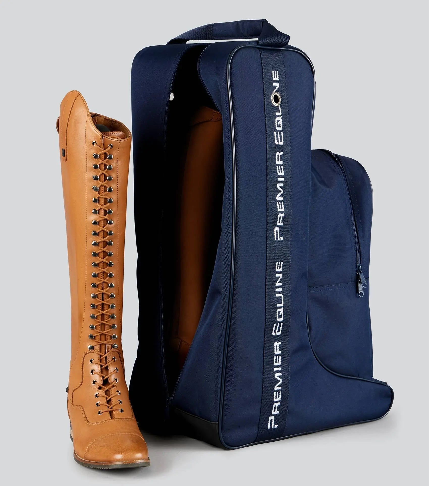 PE Team Tall Boot Bag with Storage Navy by Premier Equine Int. at  Try A Bit