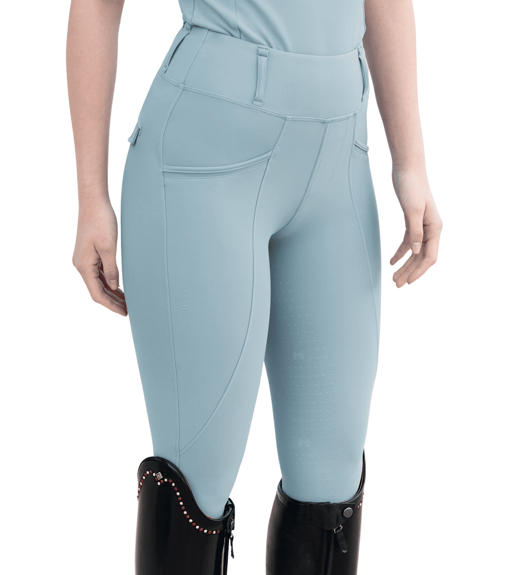 Maximilian Equestrian Pro Riding Leggings Aqua by Maximilian Equestrian at  Try a Bit