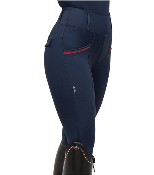 Maximilian Equestrian Pro Riding Leggings Navy/Red by Maximilian Equestrian at  Try a Bit